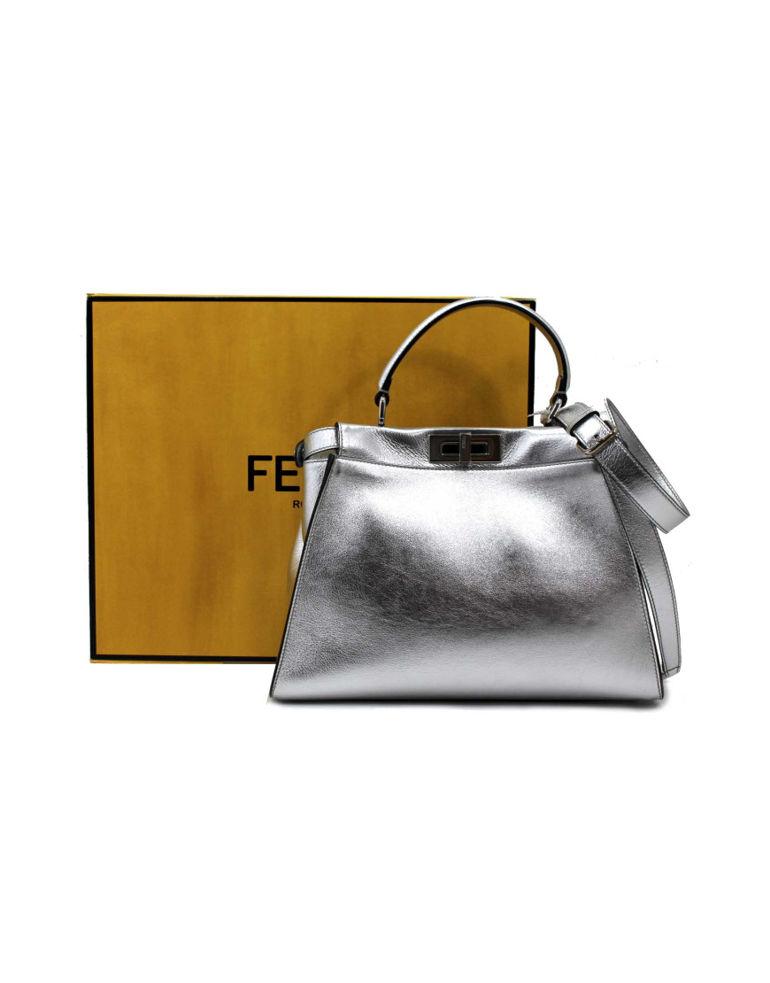 Fendi Peekaboo Pelle Argento