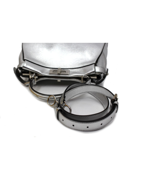Fendi Peekaboo Pelle Argento