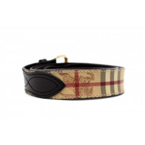 Burberry Cintura Check Beige e Pelle Marrone