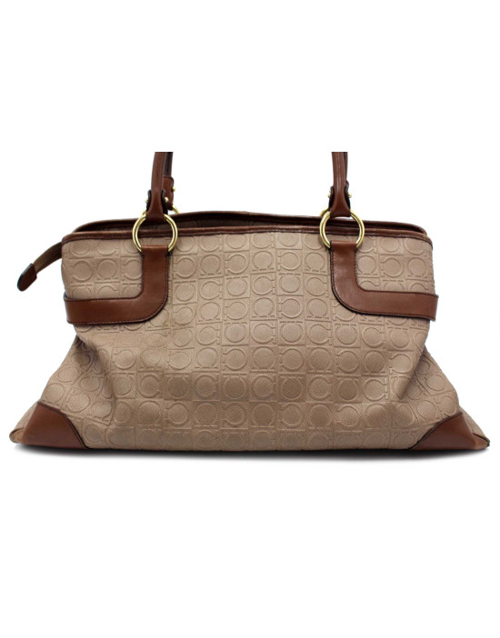 Ferragamo Shopping Tela Beige