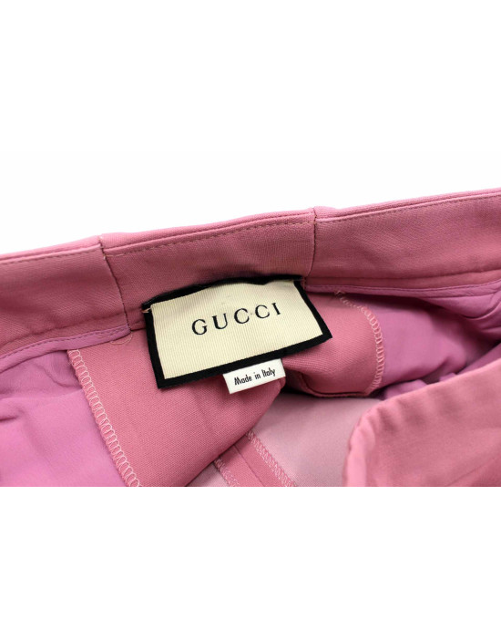 Gucci Pantalone a Palazzo Seta e Lana Rosa