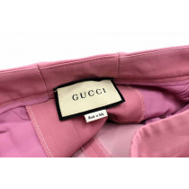 Gucci Pantalone a Palazzo Seta e Lana Rosa