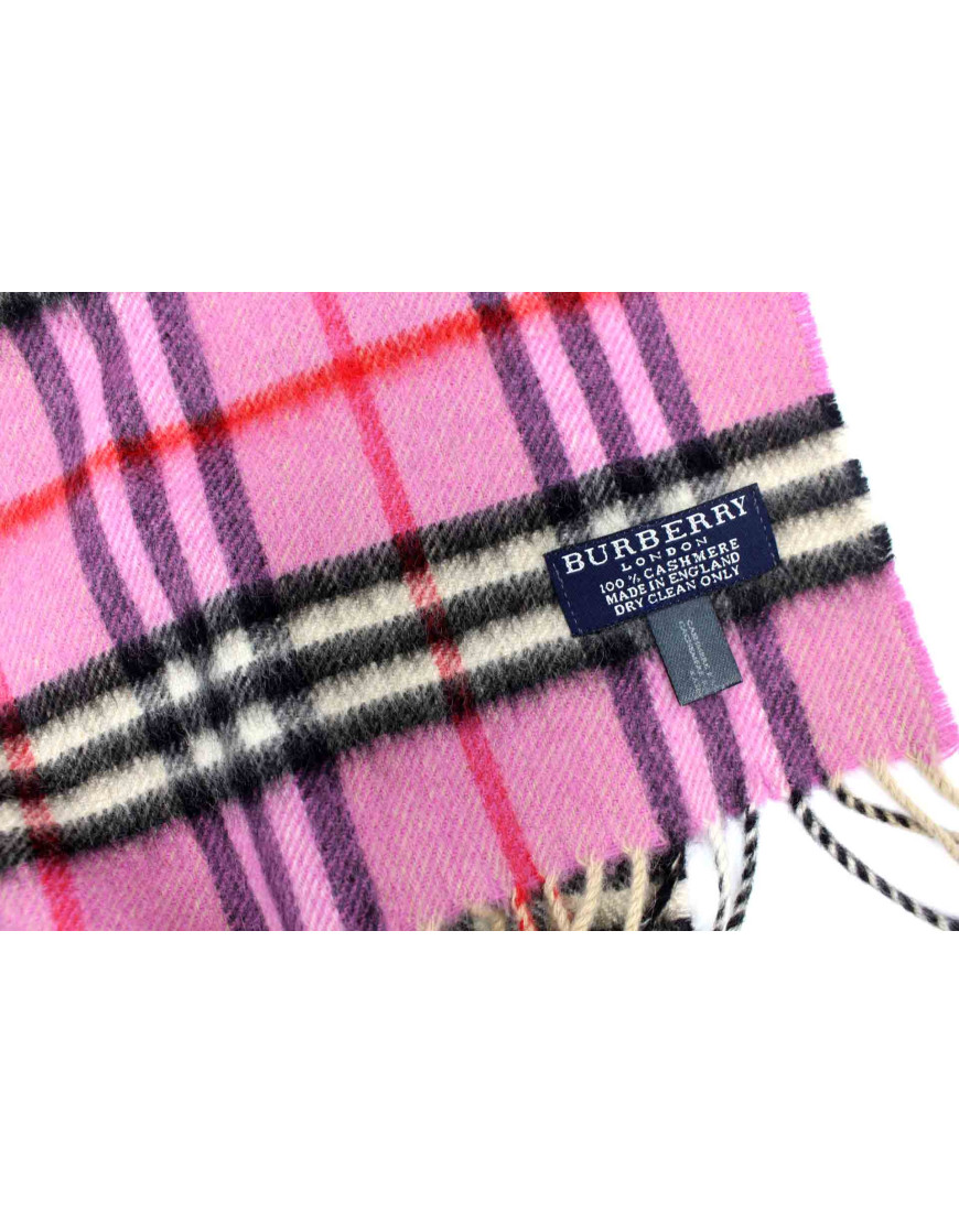 Check Cashmere Scarf Pink Sciarpa Rosa Burberry Burberry Echarpe