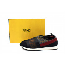 Fendi Sneakers Slipon Tela e Pelle Multicolor