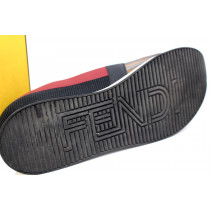 Fendi Sneakers Slipon Tela e Pelle Multicolor