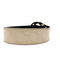 Gucci Cintura Interlocking Pelle Panna