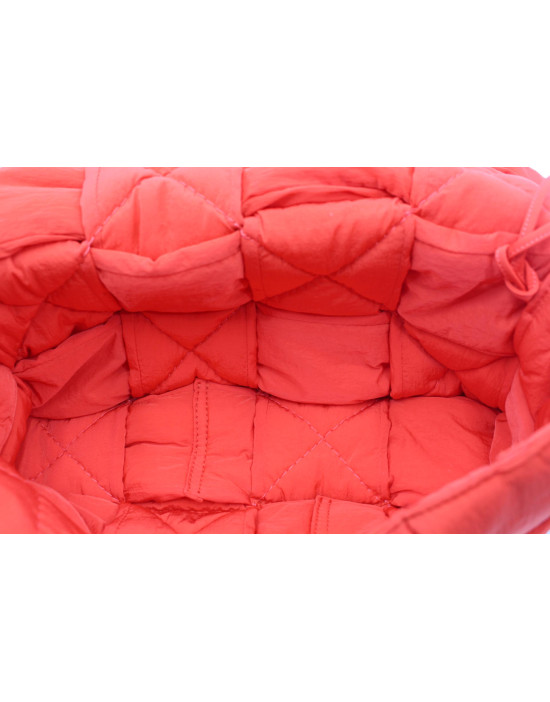 Bottega Veneta Cassette Tela Corallo