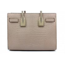 Saint Laurent Sac De Jour Cuir Imprimé Croco Rose Clair