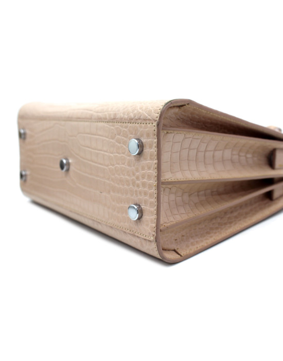 Saint Laurent Sac De Jour Pelle Stampa Cocco Rosa Chiaro