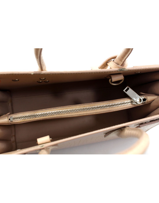 Saint Laurent Sac De Jour Cuir Imprimé Croco Rose Clair