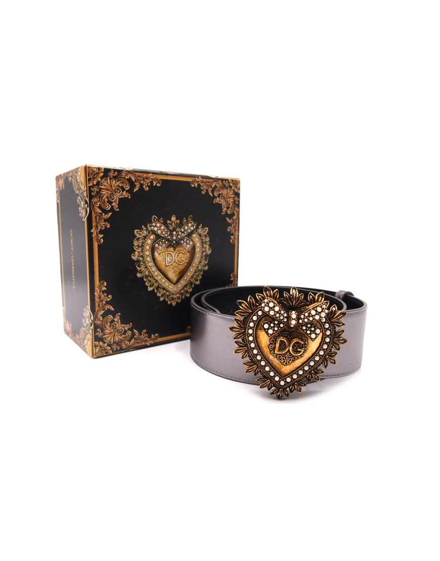 Dolce & Gabbana Cintura Devotion Pelle Argento