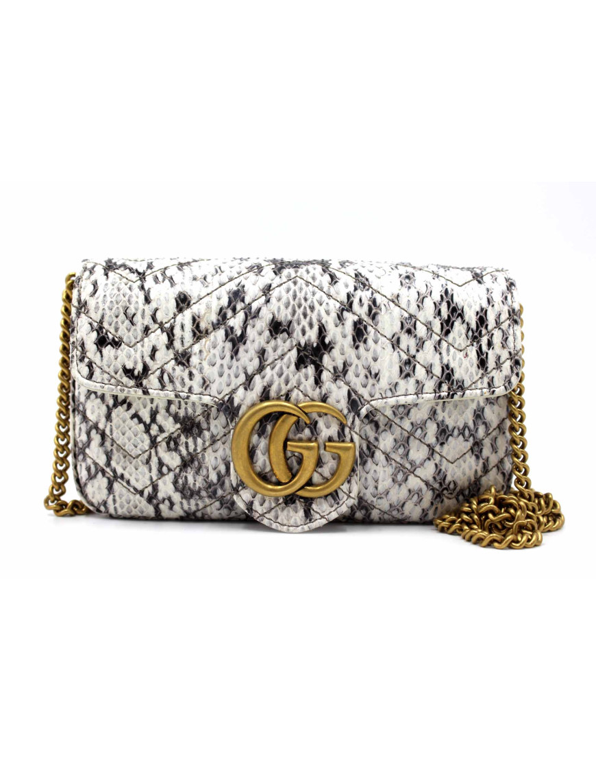 Gucci Marmont Mini Pitone Nero e Bianco