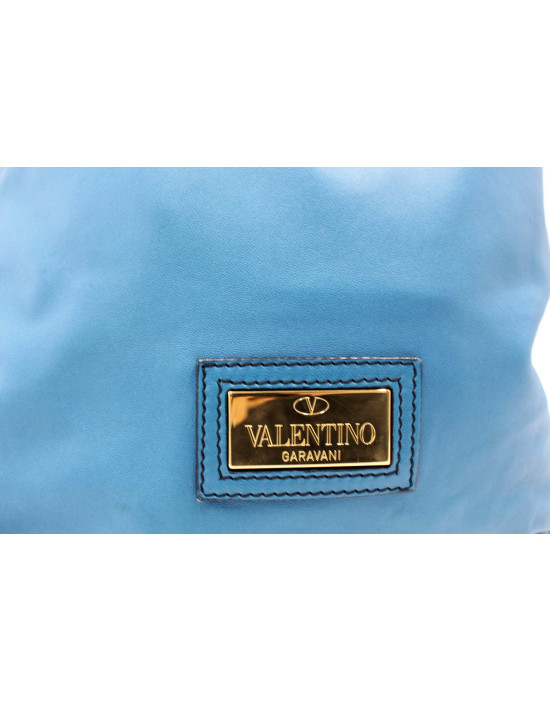Valentino Shopping Cuir Bleu Canard