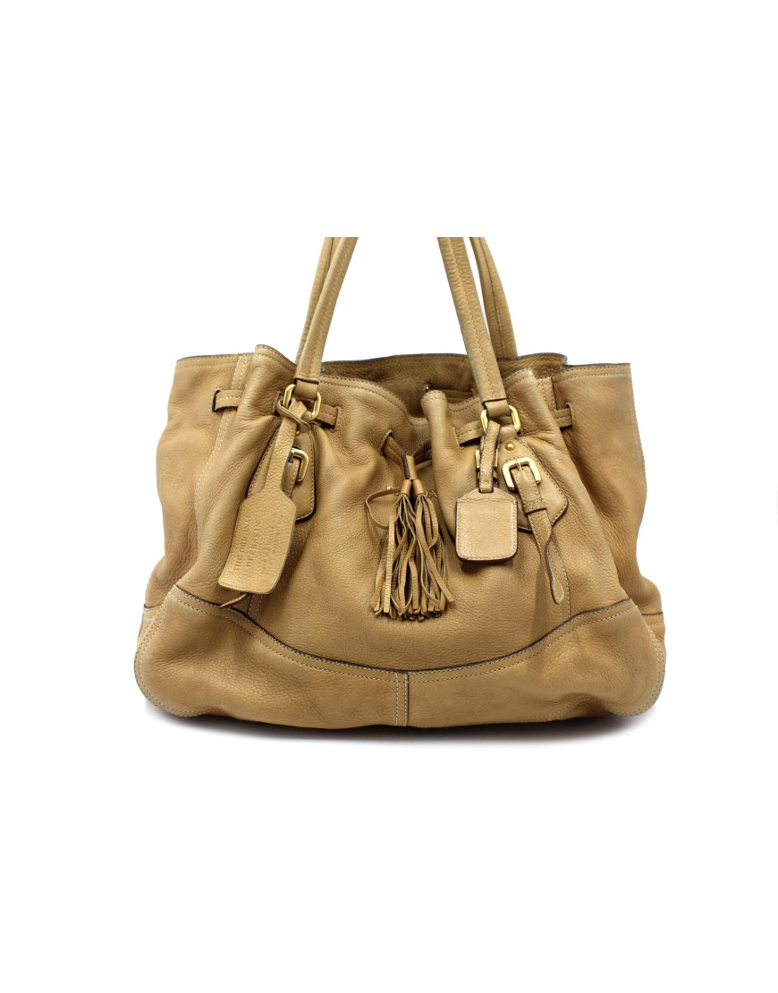 Prada Shopping Pelle Beige