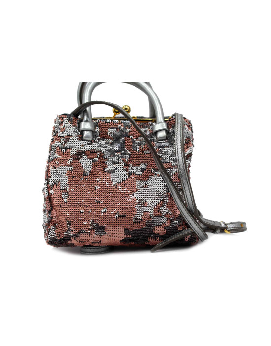 Miu Miu Pochette Paillettes Rosa e Argento
