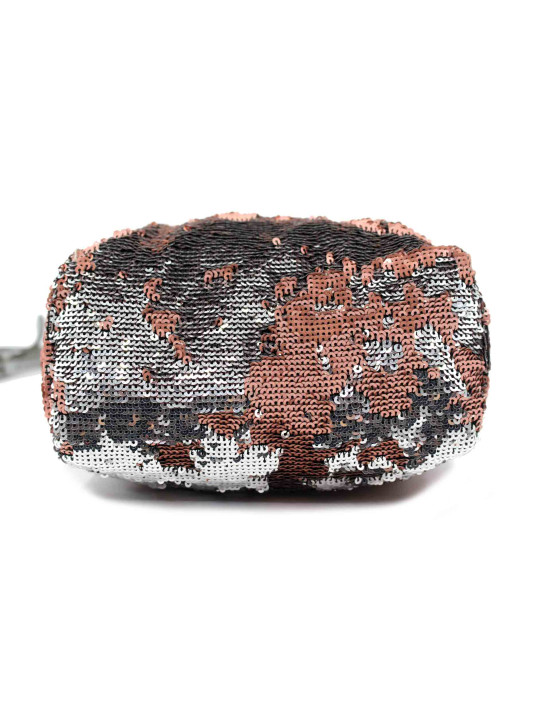 Miu Miu Pochette Paillettes Rosa e Argento