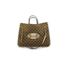 Gucci Tote Bag Horsebit 1955 GG Beige