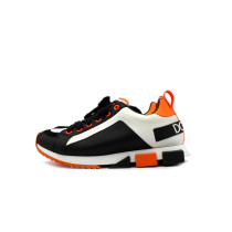 Dolce & Gabbana Sneakers Pelle Nero Arancio