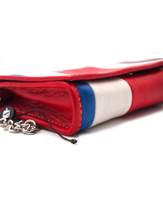 Balenciaga Sac Bandoulière Bazar Cuir Blanc, Bleu et Rouge