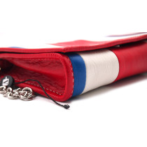 Balenciaga Bazar Crossbody White, Blue, and Red Leather