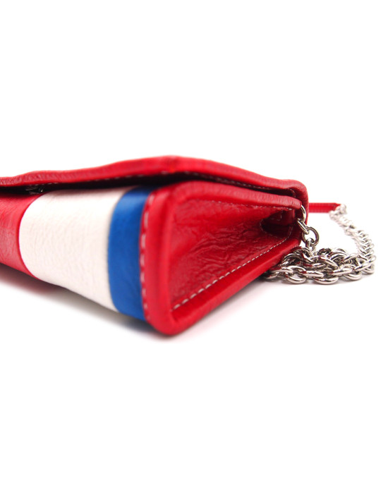 Balenciaga Tracolla Bazar Pelle Bianca, Blu e Rossa