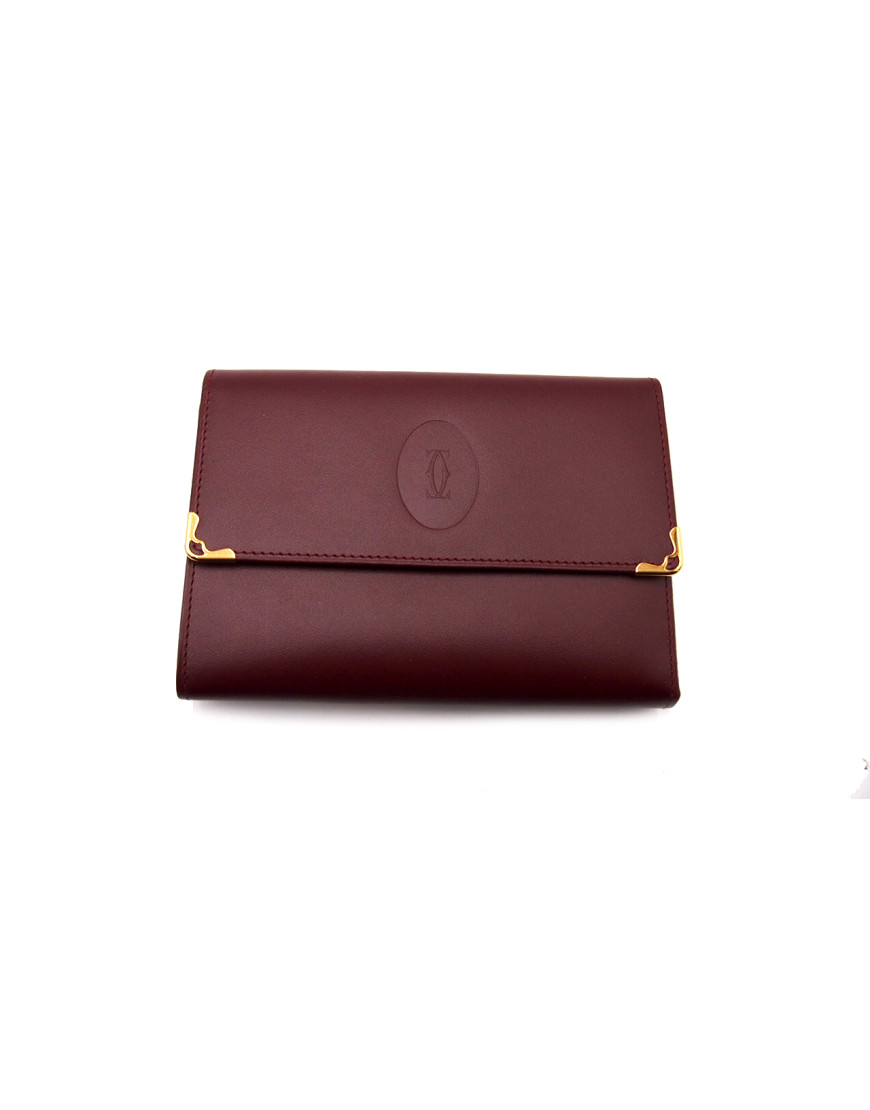 Cartier Portafoglio Pelle Bordeaux