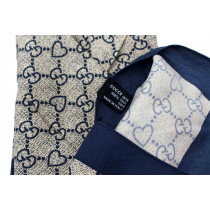 Gucci Foulard Seta Blu e Grigio