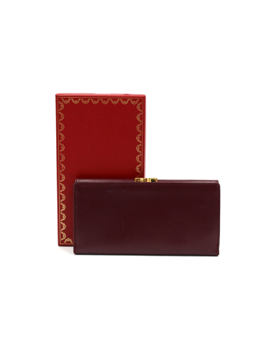 Cartier Portafoglio Pelle Bordeaux