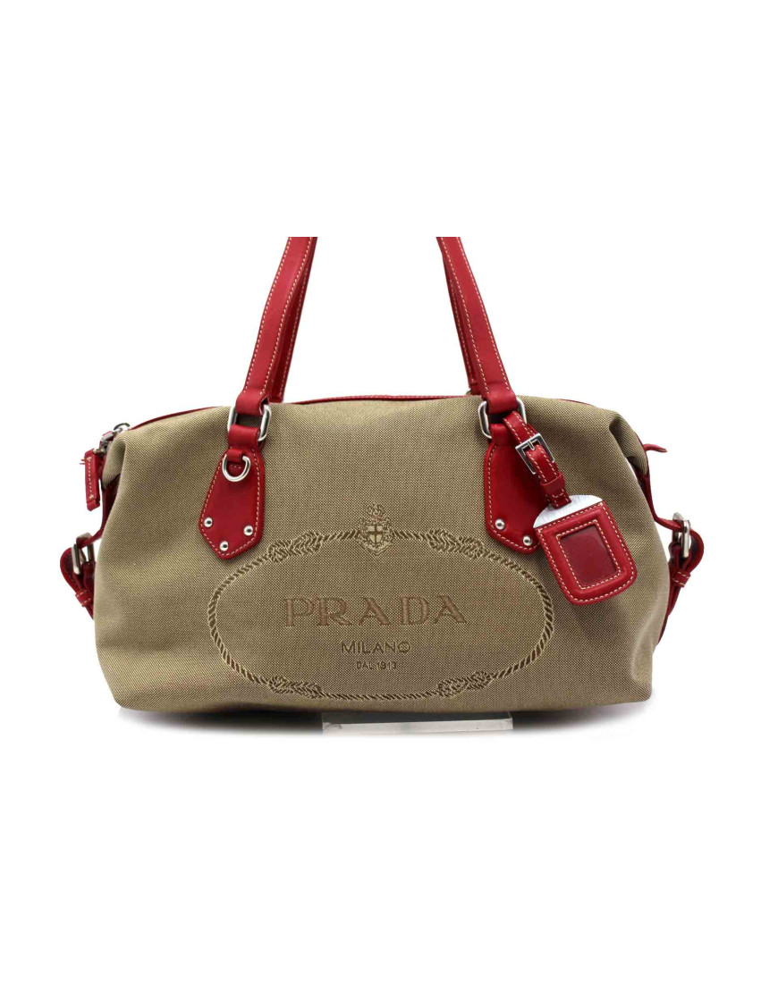 Prada Shopping Tela Jacquard Beige