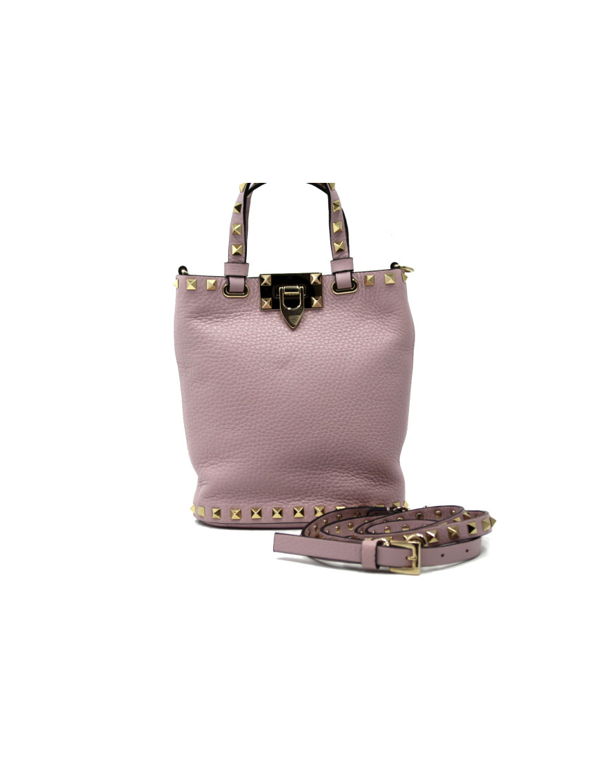 Valentino Rockstud Tracolla Pelle Rosa