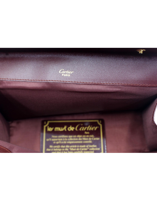 Cartier Pochette Pelle Bordeaux