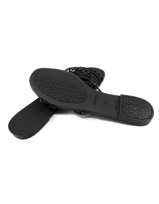 Hermes Ciabattine Gomma Nera