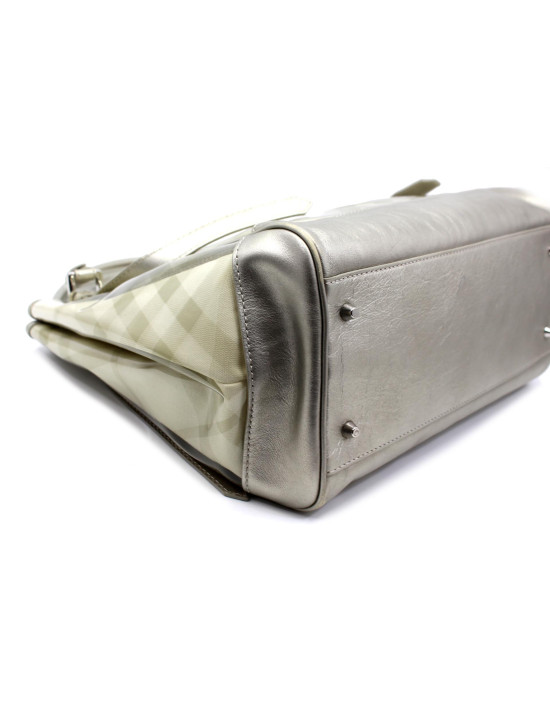 Burberry Shopping PVC Argento