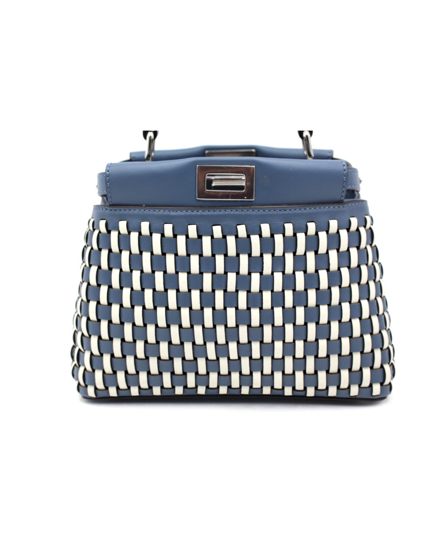 Fendi Peekaboo Pelle Bianca e Azzurra