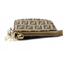 Fendi Portamonete Tela Beige