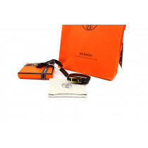 Hermes Bracciale Behapi Double Pelle Nera e Oro