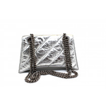 Balenciaga Crush Small Shoulder Bag Pelle Silver