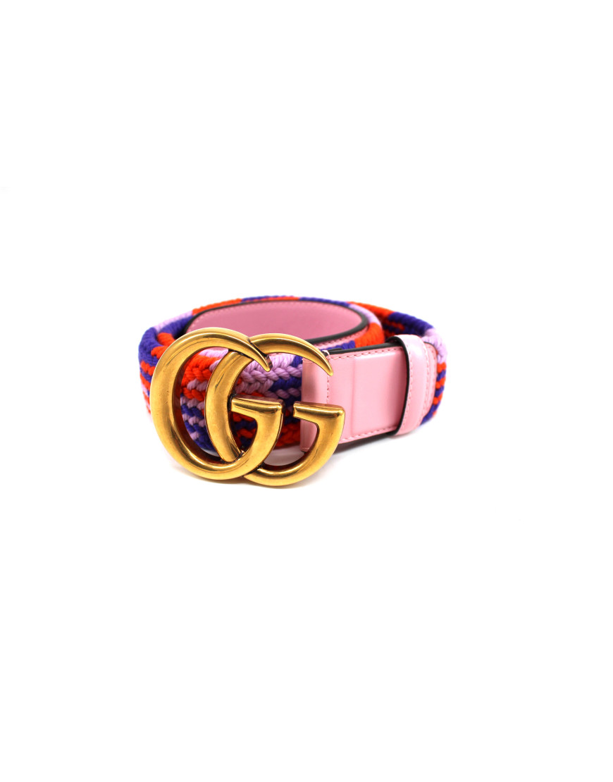 Gucci Cintura Marmont Tela e Pelle Multicolor