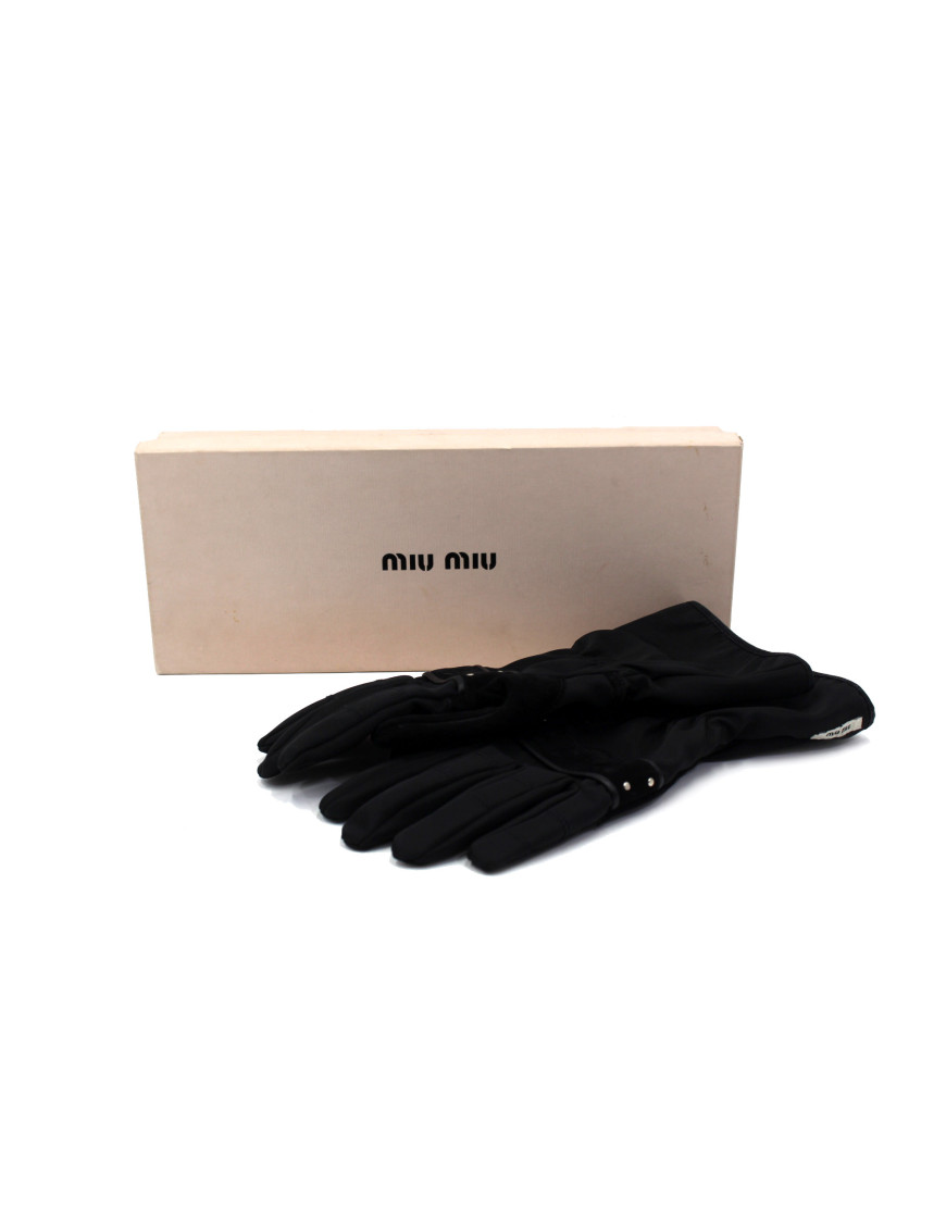 Miu Miu Guanti Nylon Nero