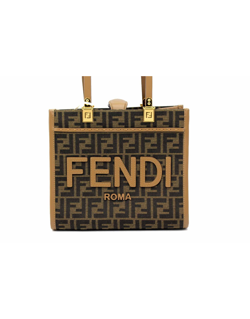 Fendi Sunshine Small Jacquard FF 19 Marrone