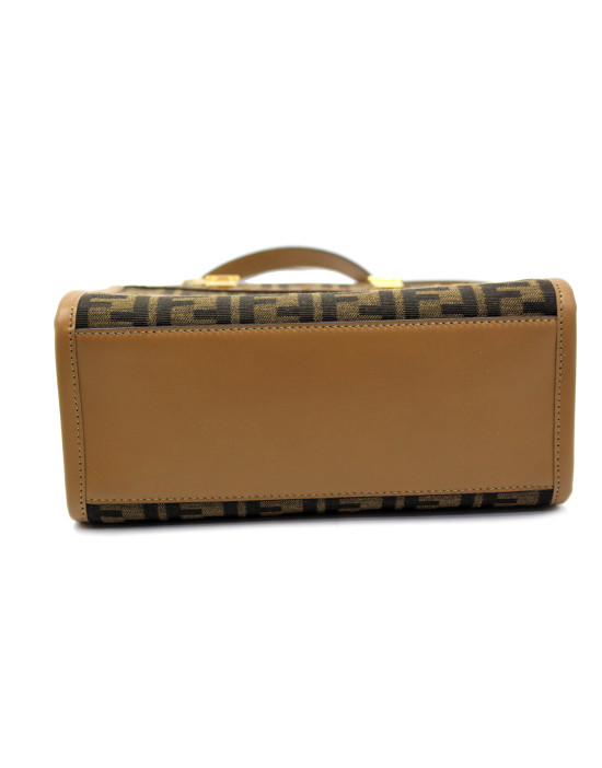 Fendi Sunshine Small Jacquard FF 19 Marrone