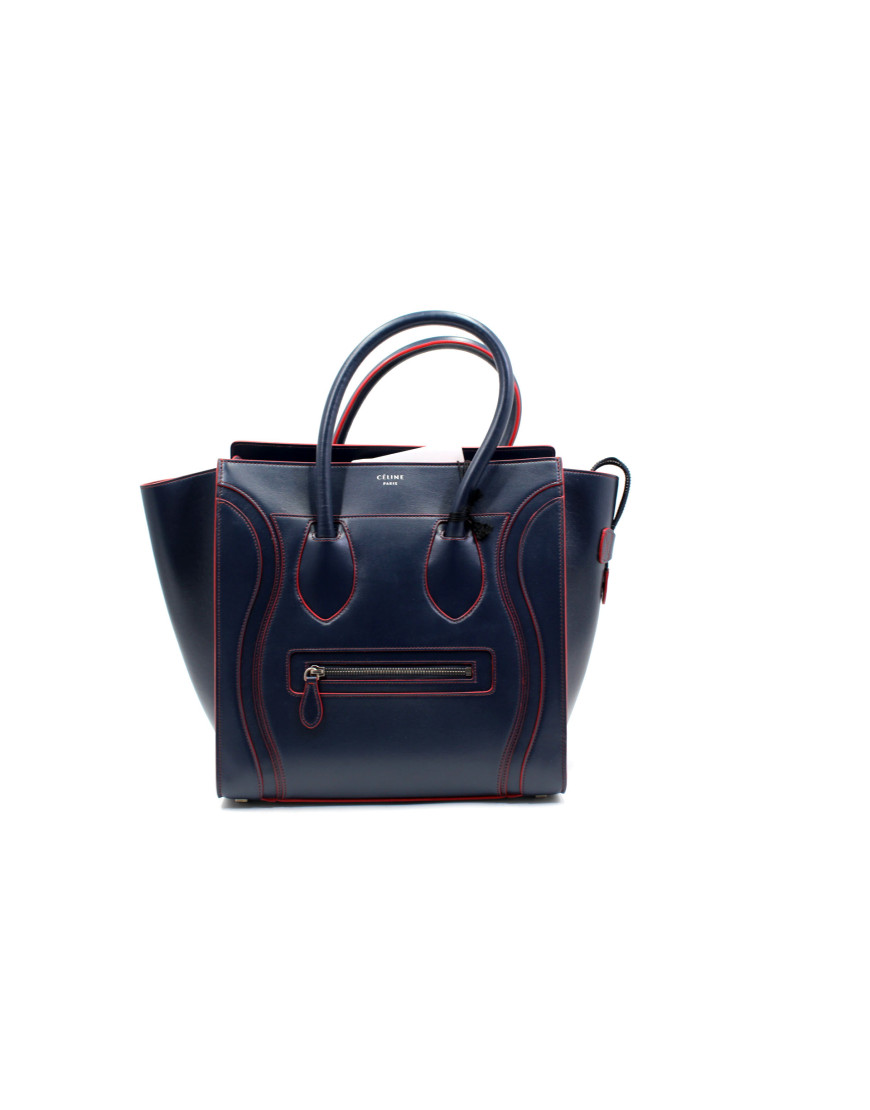 Celine Luggage Pelle Blu e Rossa