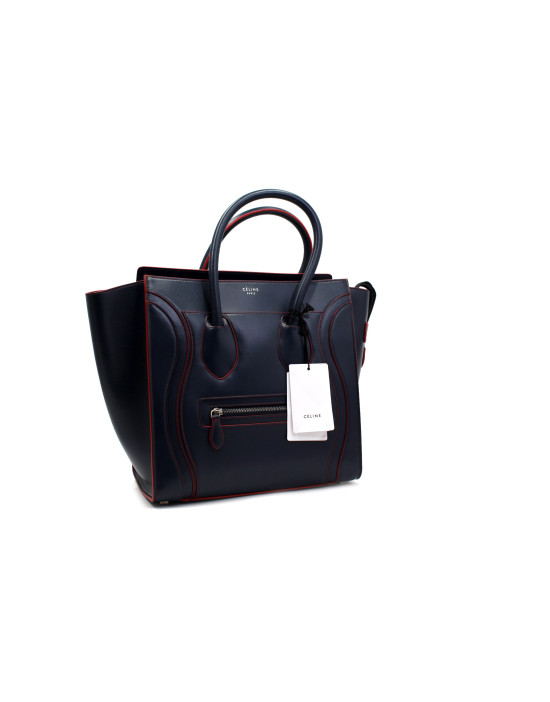 Celine Luggage Pelle Blu e Rossa