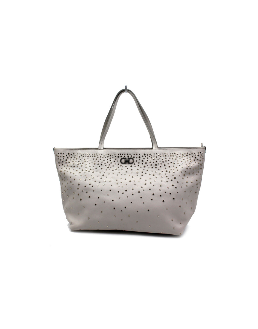 Ferragamo Tote Bag Shopping Pelle Grey