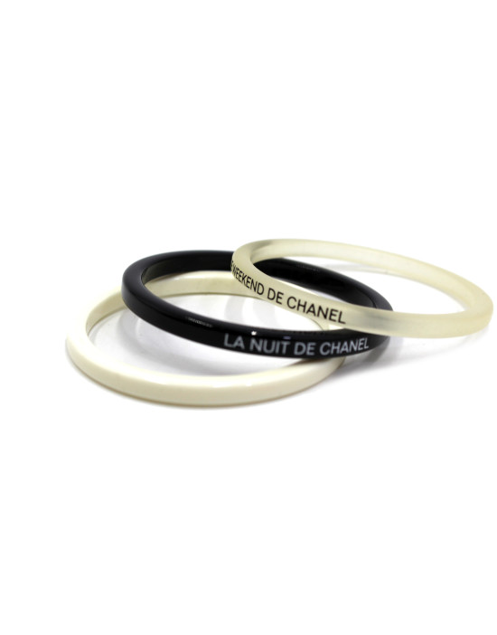 Chanel Bracciale PVC Bianco e Nero