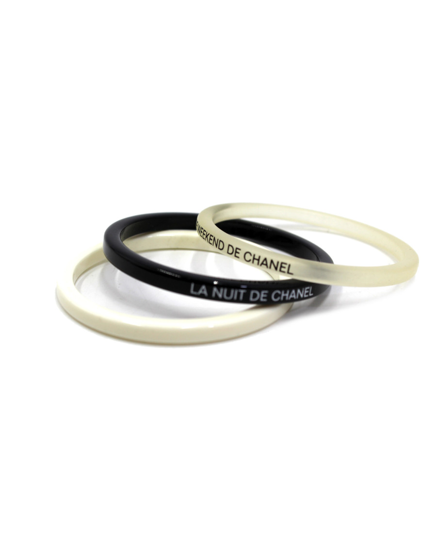 Chanel Bracciale PVC Bianco e Nero