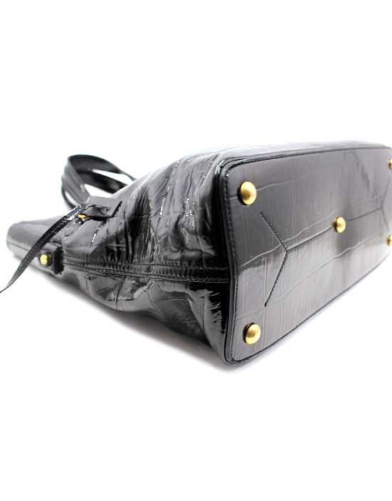 Saint Laurent Shopping Pelle Vernis Nera