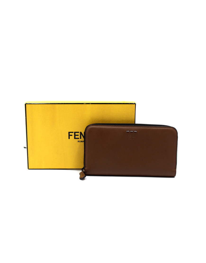 Fendi Portafoglio Pelle Marrone