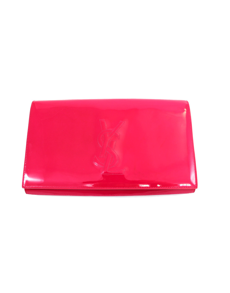 Saint Laurent Clutch Belle de Jour Vernis Fucsia