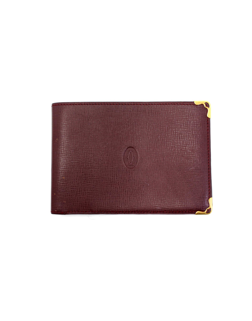 Cartier Portafoglio Pelle Bordeaux